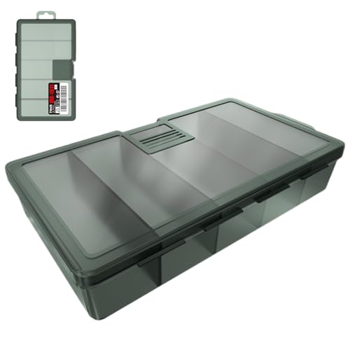Kleine Angelbox, mehrere Fächer, verstellbar, hochfest, tragbar, multifunktional, schützendes Angelzubehör mit transparentem Deckel, für Damen und Herren von Mbiyhgta