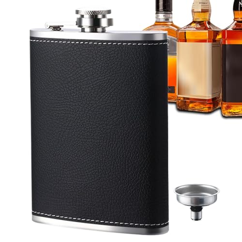 Mbiyhgta Alkoholflasche, Hüftflasche zum Trinken | Edelstahl-Flachmann, 8 oz Alkoholflasche mit Trichter, Glitzer-Trinkbecher, tragbare Schnapsflasche auslaufsicher für von Mbiyhgta