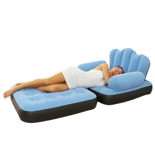 Mbiyhgta Aufblasbare Couch - Tragbares Luftsofa, Erwachsene Liegebett | Faltbarer aufblasbarer Stuhl mit Armlehne, 5 Zoll im Freien, Schlafsofa für Camping Travel Entspannung von Mbiyhgta