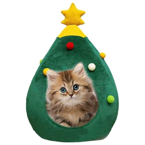 Mbiyhgta Bett für Haustiere, Weihnachtsbaum | Katzenbett für Katzen im Innenbereich – Weihnachtsbaum für Haustiere, Katzen, Bett, Haus, Hund von Mbiyhgta