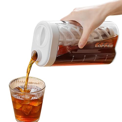 Mbiyhgta Cold Brew Coffee Makers - Tee -Maker mit Brew -Leck -Sicht | Markierte Kaffeekocher Kälte Kaffeemaschine Abnehmbare Filter 350 Mesh Filter Lecksoaches Auslauf für Eiskaffee für Zuhause von Mbiyhgta
