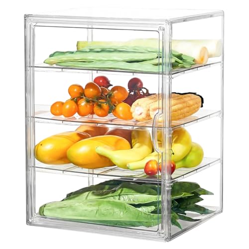 Mbiyhgta Klare Brotbox | 4-Etagen Klar Acryl Vitrine Für Brot | Acryl Aufbewahrungsorganizer für Teiggebäck Muffin Sandwich Bagel Brotlaib Küche Theke Backstube von Mbiyhgta