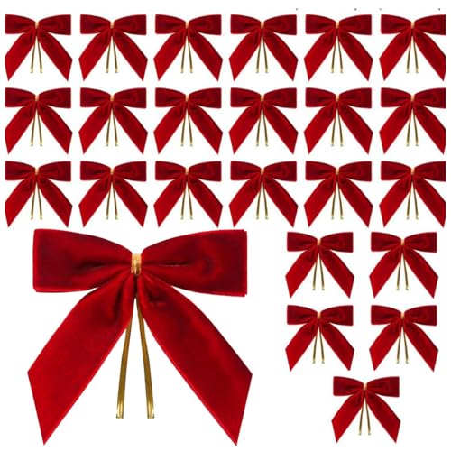 Mbiyhgta Samtbögen für Weihnachtsbaum - Weihnachtskranzgirlande Samt Set von 24, Urlaubswickeln für Weihnachtskränze Dekoration Baum -Topper Innenländer im Freien im Freien, 3,5 x 3,5 Zoll Mbiyhgta Samtbögen für Weihnachtsbaum - Weihnachtskranzgirlande Samt Set von 24, Urlaubswickeln für Weihnachtskränze Dekoration Baum -Topper Innenländer im Freien im Freien, 3,5 x 3,5 Zoll von Mbiyhgta