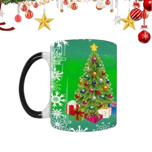 Mbiyhgta Weihnachtliche Tasse mit Farbwechsel, Porzellan-Trinkbecher, wärmewandelnde Farbwechsel-Tasse, Porzellan-Teetassen, multifunktionaler Becher von Mbiyhgta