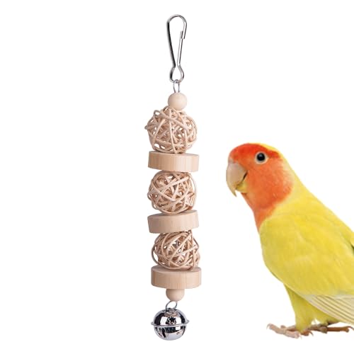 Papageienspielzeug für große Vögel | Vogelkäfigholz -Shredder -Spielzeug, Vogeltraining klein, mittel, Vögel, geeignetes alle Arten verwenden einfach den Metallhaken, das Dieses Papageienspiel Zeug von Mbiyhgta