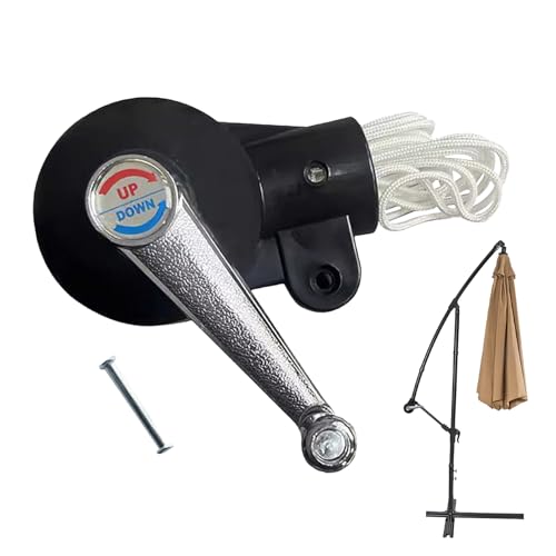 Schirmkurbel Ersatz - Gartenreparaturteile, Patio -Hardware | Universelle Umbrla Kurbelgriffsbaugruppe mit Seil, Parasol Courtyard Pool Balkon Mechanismus und Außenschatten -Restaurierungskit von Mbiyhgta