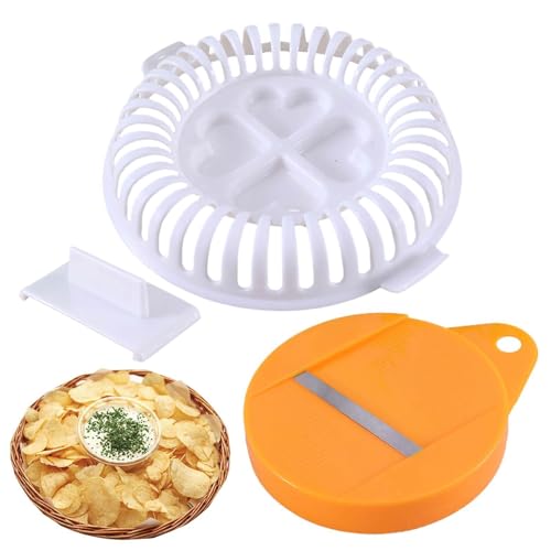 Späne-Maker Set | Mikrowellentablett für Kartoffelchips | Obst- und Kartoffelchipsschneider, Chips-Halterplatte, Zugriffsset von Mbiyhgta