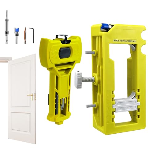 Türscharnier Router Jig - Scharnierkit, genaues Werkzeug | Komplettes Einbau von Türscharnier -Installation mit Plattenvorlagen, genauem Latch -Installationswerkzeug Carpenters Holzbearbeitungswerkzeu von Mbiyhgta
