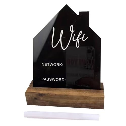 WiFi-Schild für Gäste, WiFi-Tafel, Acryl-WiFi-Muster-Passwort-Zeichen, Fotoblockhalter im Kreidetafel-Stil mit löschbarem Stift für Familie, Büros, Esszimmer, Bar, Cafés von Mbiyhgta