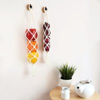 Hängender Baumwoll-Obstkorb Boho Küche Lagerung & Camper Dekor von MboxForYou