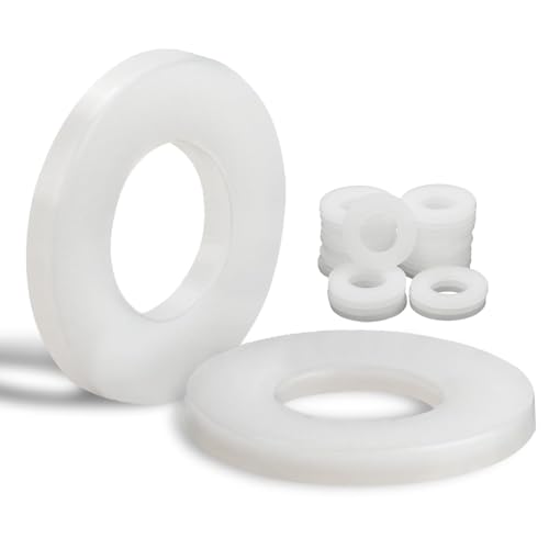 Mbsomnus 30 Stück Kunststoff Unterlegscheiben M12-24mm Nylon Unterlegscheiben Karosseriescheiben Kunststoffscheiben Beilagscheiben für Maschinen Elektrische Geräte Klempner M3 M4 M5 M6 M8 M10 M12 M20 von Mbsomnus