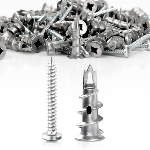 Mbsomnus 30 Stück Rigipsdübel Selbstbohrender GipskartondüBel Rigips Dübel mit Schrauben Hohlraumdübel Metall Trockenbau Dübel zur Befestigung für Stein Beton Decke Gipsbauplatten Konzipiert von Mbsomnus