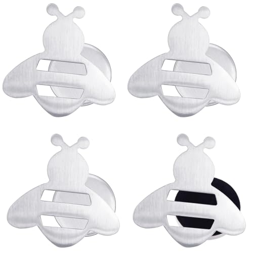 Mbsomnus 4 Stück Tischdeckenbeschwerer für Draußen extra schwer Tischtuchbeschwerer Magnetische Tischdecken Beschwerer Draußen Gewichte Edelstahl Biene für Gardinen Whiteboard Kühlschrank Duschvorhang von Mbsomnus