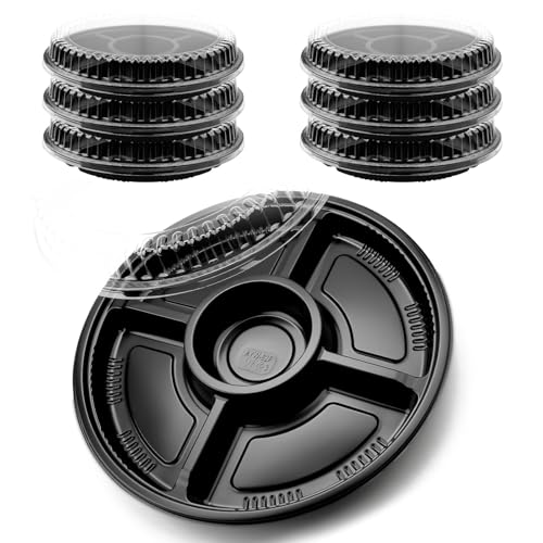 Mbsomnus 6 Stück Servierplatte mit Deckel Meal Prep Boxen Wiederverwendbare Geteilte Teller Essensbox Meal Prep Container Servierplatten Food Container für Vorspeisen Buffets Sushi Süßigkeiten Nüsse von Mbsomnus
