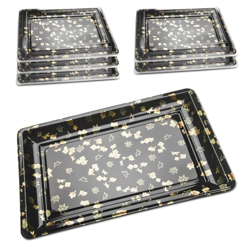 Mbsomnus 6 Stück Servierplatte mit Kunststoff Deckel Meal Prep Boxen Wiederverwendbare Meal Prep Essensbox Mealprepboxen Food Container für Partyessen Buffets Sushi(39x27x6cm) von Mbsomnus