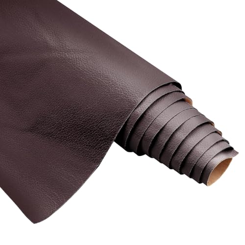 Mbsomnus Leder Reparatur Set Kunstleder Selbstklebend 200x10 cm Lederflicken Selbstklebend Dunkelbraun Leder Patch für Autositz Sofa Ledermöbel Jacken Schuhe Taschen von Mbsomnus