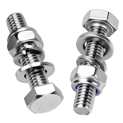 Mbsomnus M10 Sechskantschraube und Muttern Set 10 Stk Edelstahlschrauben Sechskant M10x40 mm DIN 933 Schrauben Edelstahl A2 V2A mit Selbstsichernde Muttern Unterlegscheiben und Federringe für Möbel Mbsomnus M10 Sechskantschraube und Muttern Set 10 Stk Edelstahlschrauben Sechskant M10x40 mm DIN 933 Schrauben Edelstahl A2 V2A mit Selbstsichernde Muttern Unterlegscheiben und Federringe für Möbel von Mbsomnus