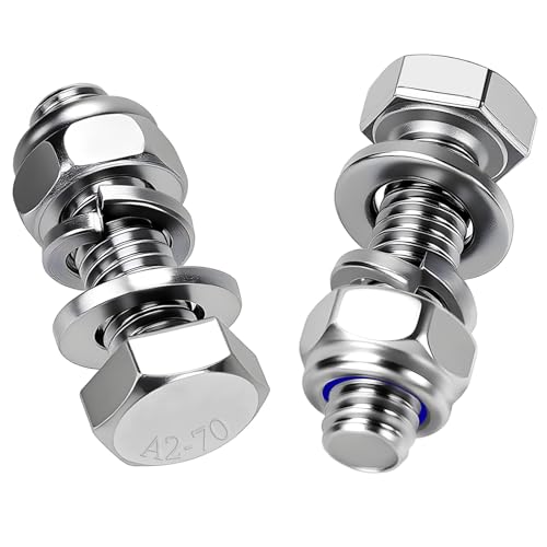 Mbsomnus M6 Sechskantschraube und Muttern Set 15 Stk Edelstahlschrauben Sechskant M6x20 mm DIN 933 Schrauben Edelstahl A2 V2A mit Selbstsichernde Muttern Unterlegscheiben und Federringe für Möbel Mbsomnus M6 Sechskantschraube und Muttern Set 15 Stk Edelstahlschrauben Sechskant M6x20 mm DIN 933 Schrauben Edelstahl A2 V2A mit Selbstsichernde Muttern Unterlegscheiben und Federringe für Möbel von Mbsomnus