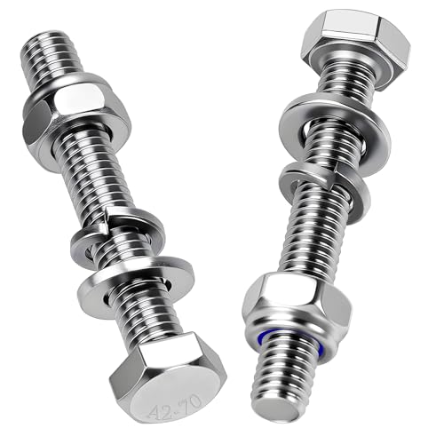 Mbsomnus M8 Sechskantschraube und Muttern Set 15 Stk Edelstahlschrauben Sechskant M8x50 mm DIN 933 Schrauben Edelstahl A2 V2A mit Selbstsichernde Muttern Unterlegscheiben und Federringe für Möbel Mbsomnus M8 Sechskantschraube und Muttern Set 15 Stk Edelstahlschrauben Sechskant M8x50 mm DIN 933 Schrauben Edelstahl A2 V2A mit Selbstsichernde Muttern Unterlegscheiben und Federringe für Möbel von Mbsomnus