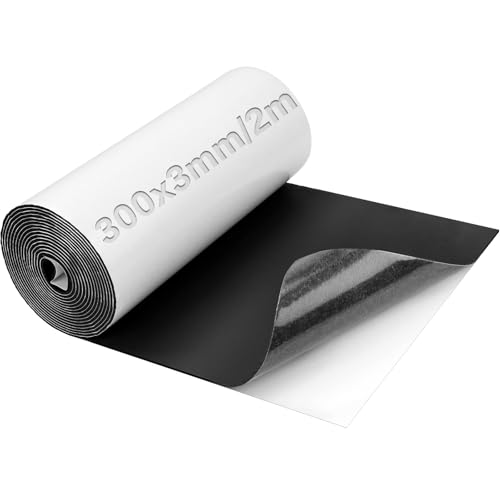 Mbsomnus Moosgummi Selbstklebend 300 mmx3 mmx2 m Schaumstoff Selbstklebend Neopren Zellkautschuk Meterware Schaumstoffplatte Schwarz für Böden Wände Fahrzeugschutz DIY Basteln von Mbsomnus