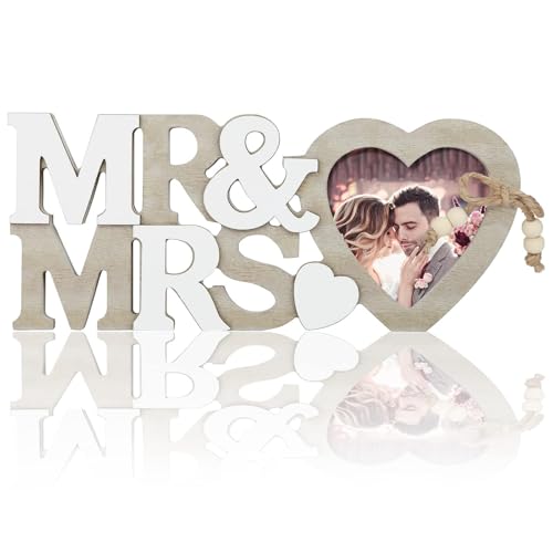 Mbsomnus Mr & Mrs Deko Hochzeit UV-Tintenstrahldruck Mr und Mrs Deko mit Herz Bilderrahmen Hochzeit Tischdeko Hochzeitsgeschenke für Brautpaar Arbeitskollegin für Jahrestag Verlobung Zeremonie Deko Mbsomnus Mr & Mrs Deko Hochzeit UV-Tintenstrahldruck Mr und Mrs Deko mit Herz Bilderrahmen Hochzeit Tischdeko Hochzeitsgeschenke für Brautpaar Arbeitskollegin für Jahrestag Verlobung Zeremonie Deko von Mbsomnus