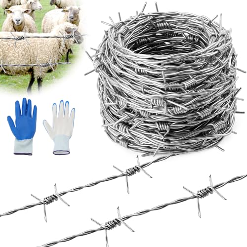 Mbsomnus Stacheldraht 1,8 mm x 9 m Stacheldraht Rolle Feuerverzinkt Stacheldraht Zaun mit Handschuhe Stacheln für Weidezau Gärten Balkon Hofmauern DIY Handwerk Baseballschläger Mbsomnus Stacheldraht 1,8 mm x 9 m Stacheldraht Rolle Feuerverzinkt Stacheldraht Zaun mit Handschuhe Stacheln für Weidezau Gärten Balkon Hofmauern DIY Handwerk Baseballschläger von Mbsomnus