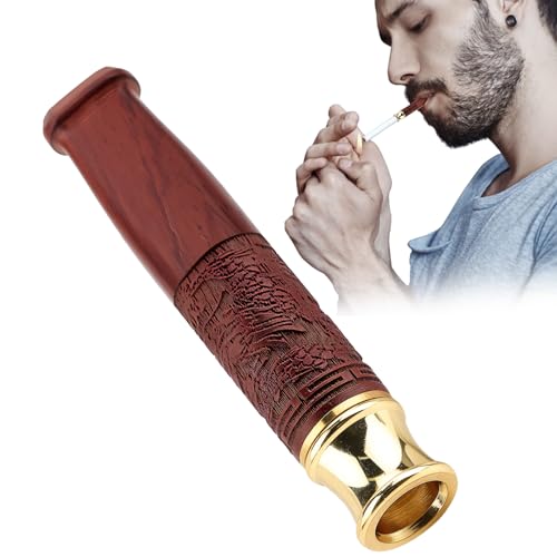 Mbsomnus Zigarettenspitze Kurz Rot Holz Zigarettenhalter Reliefmuster Zigaretten Halterung Filter Zigaretten Zigarettenspitze 6 mm Zigarettenspitze Slim für Verwendung in vielen Zigarettengrößen von Mbsomnus
