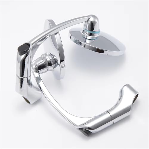 Mbxpxe Motorrad Rückspiegel 1 Paar 10mm Motorrad Chrome Runde Bar End Roller Zubehör Rückspiegel Seite Spiegel Einstellbar Für Bar Spiegel(A) von Mbxpxe