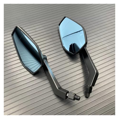 Mbxpxe Motorrad Rückspiegel 1 Paar Motorradspiegel Moto Bike Rückspiegel Rückspiegel Legierung Motorrad Rückspiegel 8mm/10mm Schwarz Bar Spiegel von Mbxpxe