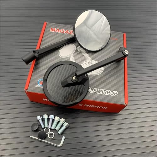 Mbxpxe Motorrad Rückspiegel 2025 Neue Motorrad Rückspiegel Echte Carbon Faser Spiegel Modifizierte Rückspiegel Motorrad Zubehör Universal Bar Spiegel(B) von Mbxpxe
