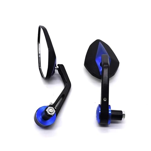 Mbxpxe Motorrad Rückspiegel Aluminium Legierung Motorrad Spiegel 22mm Lenker End Spiegel Universal Für Kawasaki Bar Spiegel(Blue) von Mbxpxe