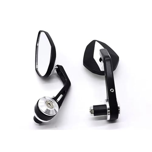 Mbxpxe Motorrad Rückspiegel Aluminium Legierung Motorrad Spiegel 22mm Lenker End Spiegel Universal Für Suzuki Bar Spiegel(Silver) von Mbxpxe
