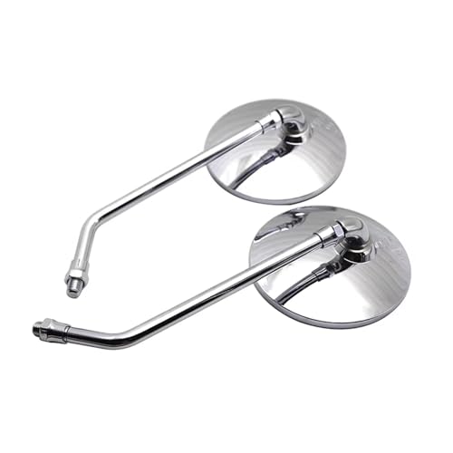 Mbxpxe Motorrad Rückspiegel Motorrad Rückspiegel Retro ABS 8/10MM Universal Runde Spiegel Für CB500X NC750X Bar Spiegel(Chrome) von Mbxpxe