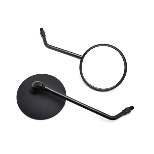 Mbxpxe Motorrad Rückspiegel Motorrad Rückspiegel Retro ABS 8/10MM Universal Runde Spiegel Für Kawasaki Bar Spiegel(Black) von Mbxpxe