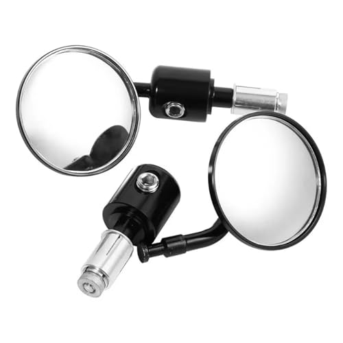 Mbxpxe Motorrad Rückspiegel Motorrad Universal CNC Aluminium Rückansicht 3 "Lenker Ende 7/8" Spiegel Für Suzuki Bar Spiegel(Black) von Mbxpxe