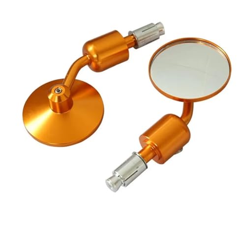Mbxpxe Motorrad Rückspiegel Motorrad Universal CNC Aluminium Rückansicht 3 "Lenker Ende 7/8" Spiegel Für Suzuki Bar Spiegel(Gold) von Mbxpxe