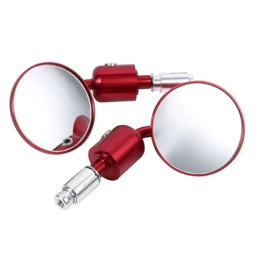 Mbxpxe Motorrad Rückspiegel Motorrad Universal CNC Aluminium Rückansicht 3 "Lenker Ende 7/8" Spiegel Für Suzuki Bar Spiegel(Red) von Mbxpxe