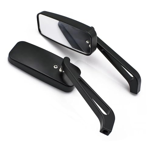 Mbxpxe Motorrad Rückspiegel Rückspiegel 10/8mm Motorrad Zubehör Motorrad Paar Rechteck Spiegel Motorrad Adjustabale Seite Rückspiegel Bar Spiegel von Mbxpxe