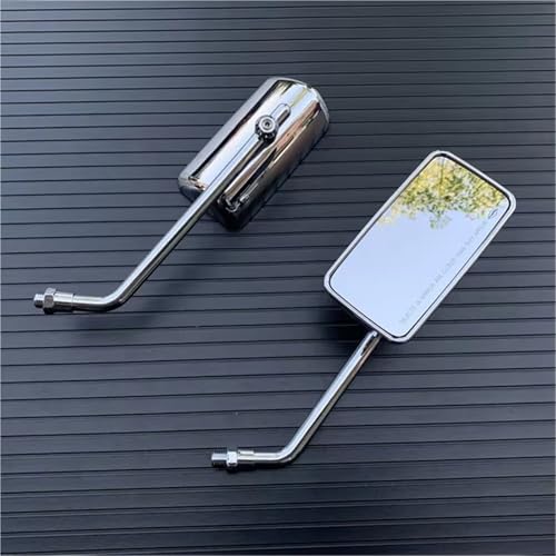 Mbxpxe Motorrad Rückspiegel Universal Motorrad 8mm10mm Rechteck Rückspiegel Custom Seite Spiegel Für Suzuki Bar Spiegel(Chrome) von Mbxpxe