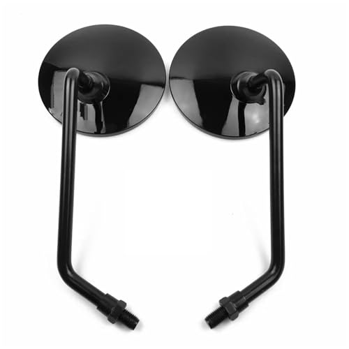 Mbxpxe Motorrad Rückspiegel Universal Motorrad Spiegel Chrom Runde Spiegel Motorrad Langen Stiel Für Suzuki Bar Spiegel(10mm Black) von Mbxpxe