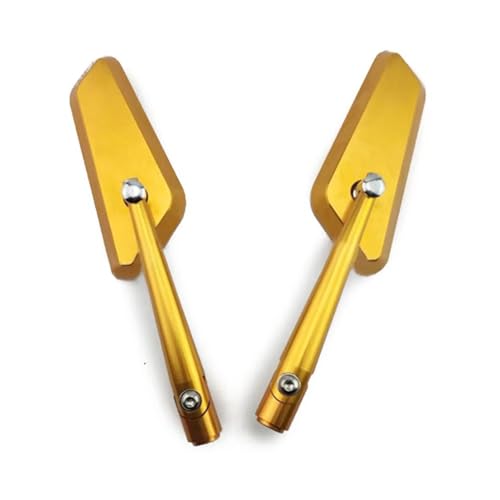 Mbxpxe Motorrad Rückspiegel Universial 8mm 10mm Motorrad Spiegel Roller E-Bike Rückspiegel 2 Teile/para Elektromobil Rückseite Konvexen Spiegel Bar Spiegel(Gold) von Mbxpxe