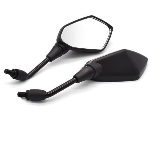 Motorrad Rückspiegel 1 Paar Motorrad Rückspiegel Für MSX 125 CB650R CB125R XADV X ADV 750 X11 ST1300 10mm 8mm zurück Seite Konvexen Spiegel Bar Spiegel(ABS Plastic Black) von Mbxpxe