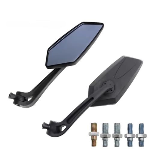 Motorrad Rückspiegel 8/10-mm-Schraube für Motorrad-Seitenspiegel, Rückspiegel, passend für die meisten Modelle, weiße, klare und Blaue Blendschutzgläser Bar Spiegel(Blue Glass) von Mbxpxe