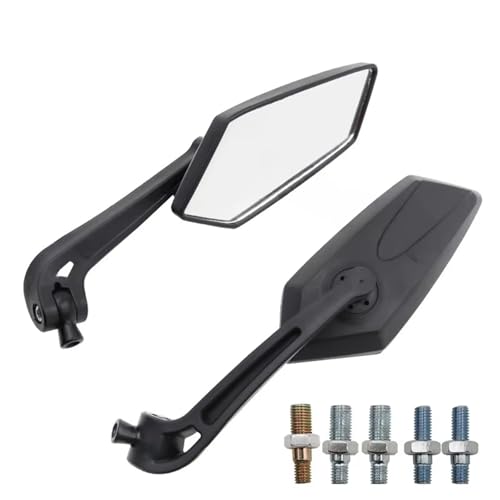 Motorrad Rückspiegel 8/10-mm-Schraube für Motorrad-Seitenspiegel, Rückspiegel, passend für die meisten Modelle, weiße, klare und Blaue Blendschutzgläser Bar Spiegel(White Glass) von Mbxpxe