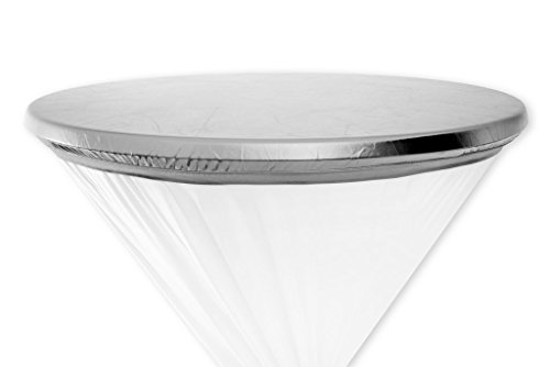 Mc-Stoff Deckel Haube ABWASCHBAR Tischplattenbezug für Stehtischhusse imprägniert wasserabweisend Cover Stehtisch Stretch Premium METALLIC 80cm Silber von Mc-Stoff