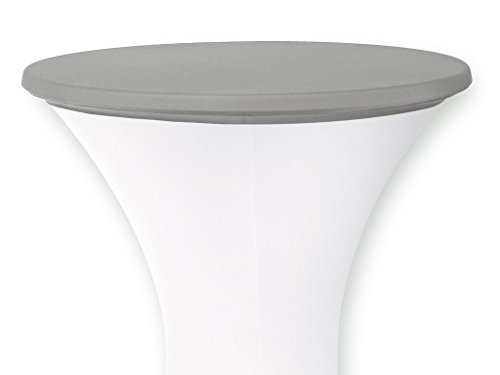 Mc-Stoff Deckel Haube Cover für Stehtischhusse Stretch 80 cm Silber grau Tischplattenbezug von Mc-Stoff