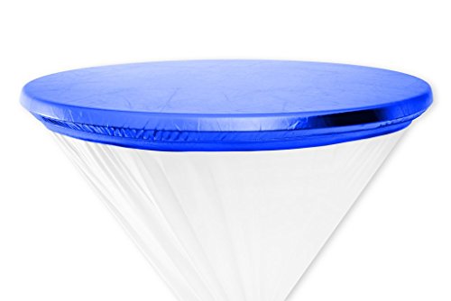 Mc-Stoff Deckel Haube ABWASCHBAR für Stehtischhusse imprägniert wasserabweisend Cover Stehtisch Stretch Premium METALLIC 80 cm BLAU von Mc-Stoff