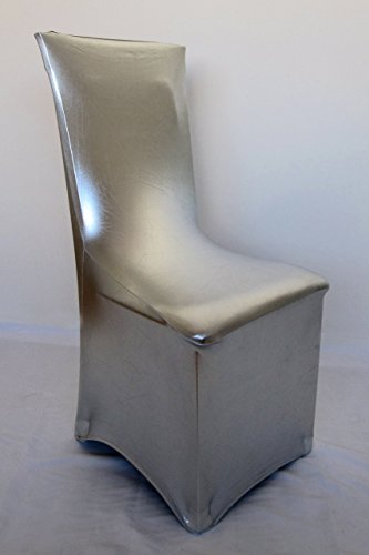 Mc-Stoff Stuhlhusse Stretch METALLIC in Silber imprägniert wasserabweisend Stretchhusse Premium abwaschbar bügelfrei universell für gerade oder runde Stuhllehnen Mc-Stoff Stuhlhusse Stretch METALLIC in Silber imprägniert wasserabweisend Stretchhusse Premium abwaschbar bügelfrei universell für gerade oder runde Stuhllehnen von Mc-Stoff