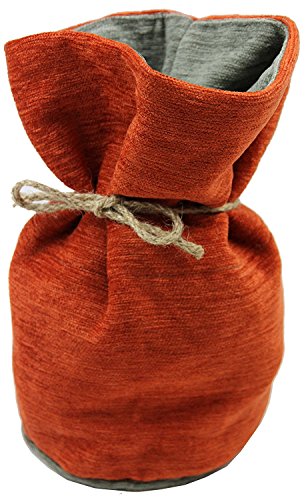 McAlister Textiles Alston Chenille | Runder Designer Türstopper in Orange mit Grau | Deko Designer Türsack, Keil, Geschenktasche von McAlister Textiles