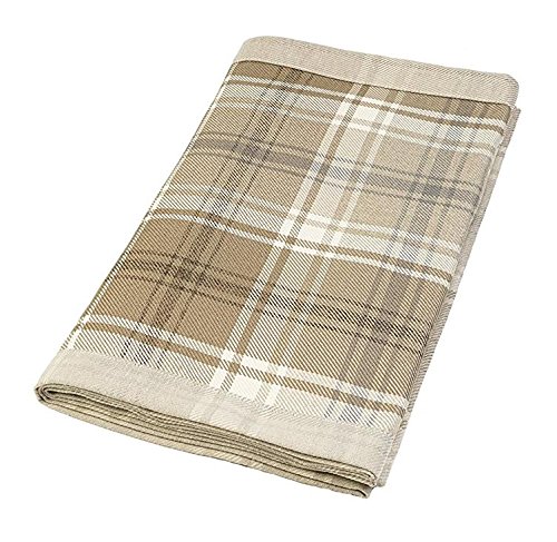 McAlister Textiles Angus | Bettläufer 50cm x 220cm in Beige Natur | Decke für Sofa, Bett, Sessel, Picknick, Schottenkaro von McAlister Textiles